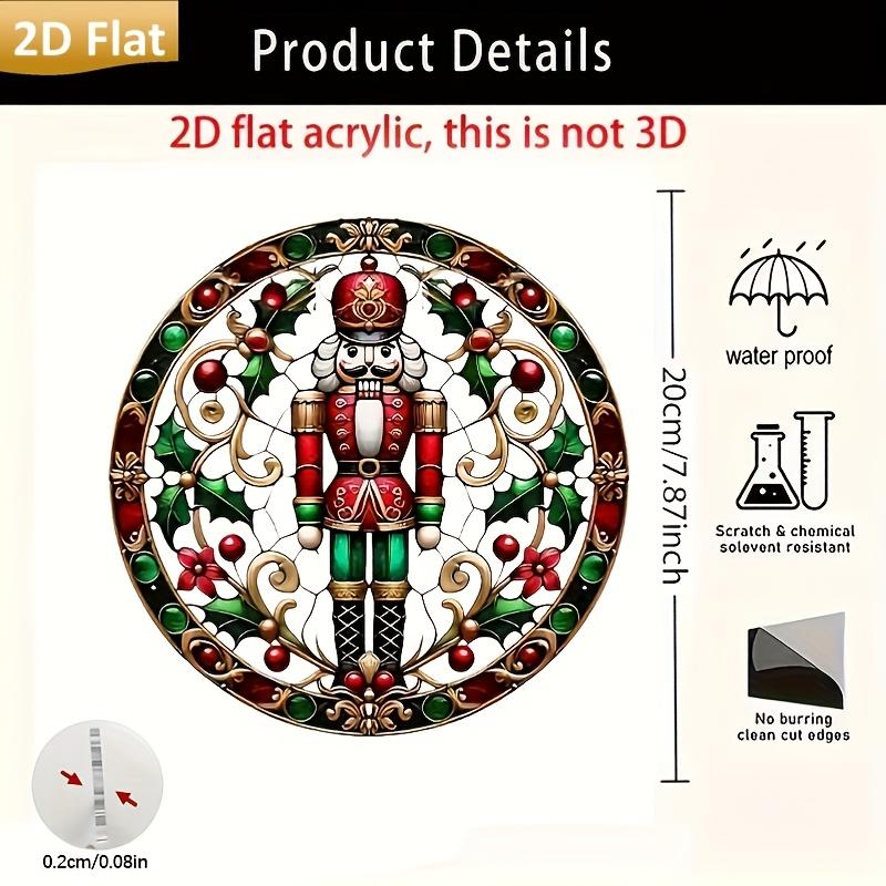 Nutcracker Suncatcher. Acrylic with Golden Accents & Holly for Indoor/outdoor Holiday Gifting.