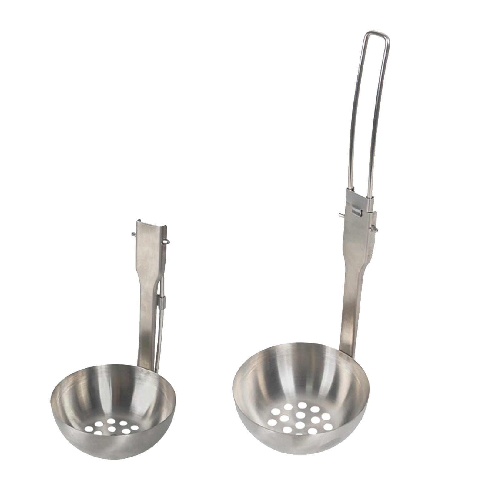 Collapsible Camping Cutlery Dinnerware Hot Pot Metal Cooking Utensils Foldable Tableware Portable Stainless Steel Filter Screen One Size