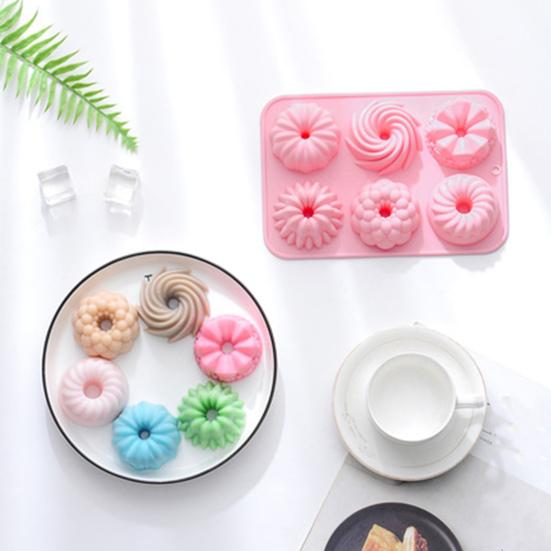 6 Löcher Backform Antihaft wiederverwendbare Lebensmittelqualität Fondant Kuchen Schokolade Dessert DIY Silikonform Küchenhelfer