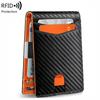Carbon Fiber Men Wallets Credit Card Holder Men's RFID Wallet Minimalist Front Pocket Money Clip Black Bifold Wallet for Men