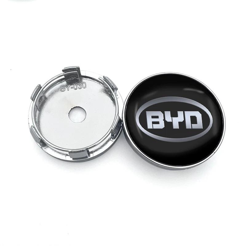 Car Accessories 4pcs 60mm Car Wheel Center Cap Hub Cover Badge for BYD Song Qin Han EV Tang PLUS Song Pro MAX Yuan Accessories