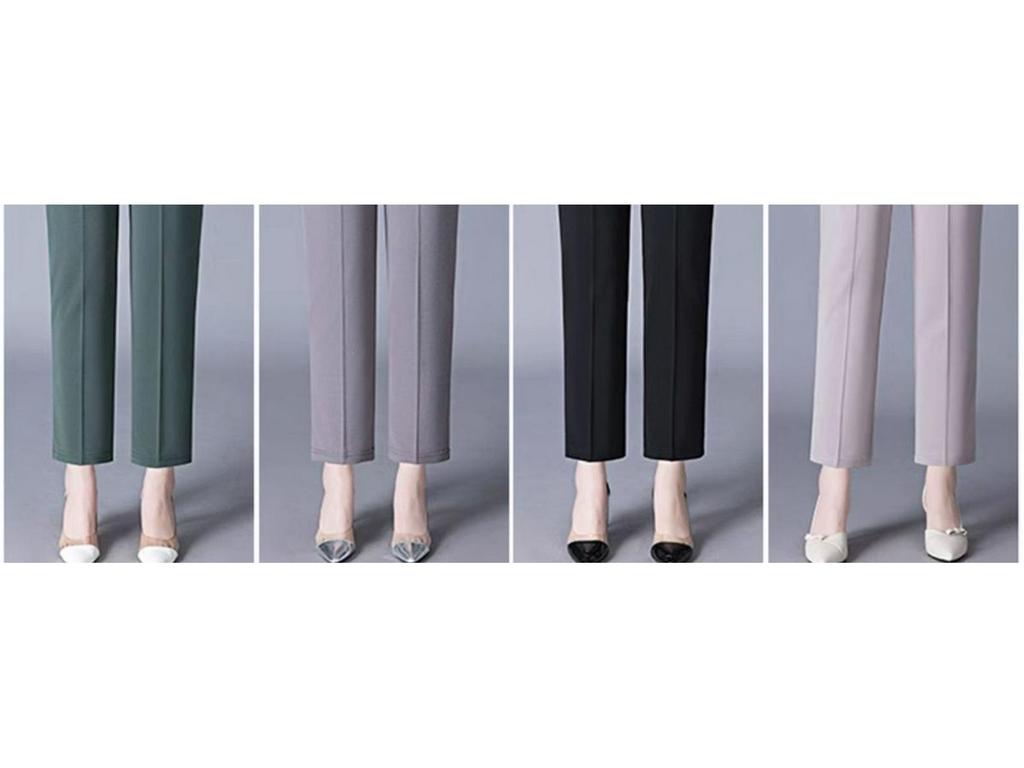 Women's Lightweight Ice Silk High-Waist Casual Pants for Summer - Mid to Elderly, Loose Fit, Nine-Length