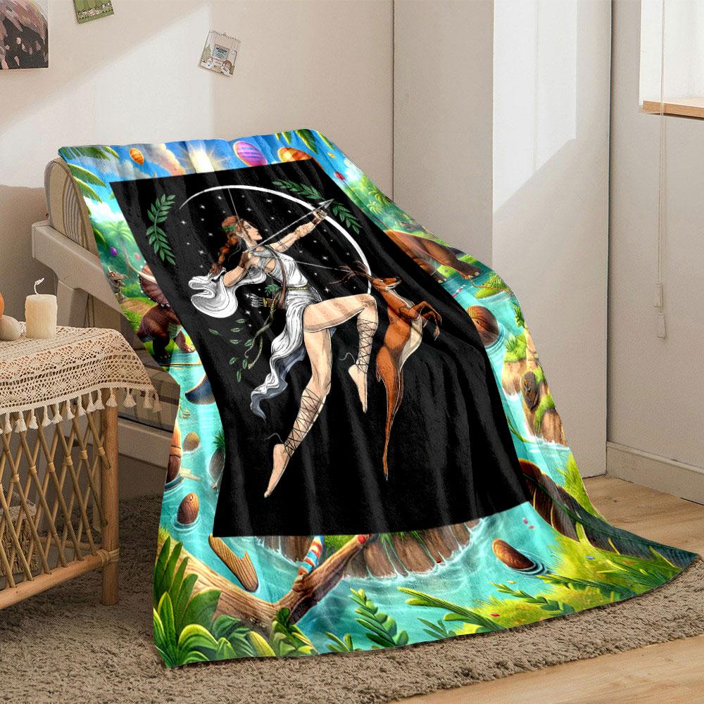 Artemis Moon Deer Blanket bedroom Blanket for Livingroom Couch lunch break Soft throw for Friend's festival Gift
