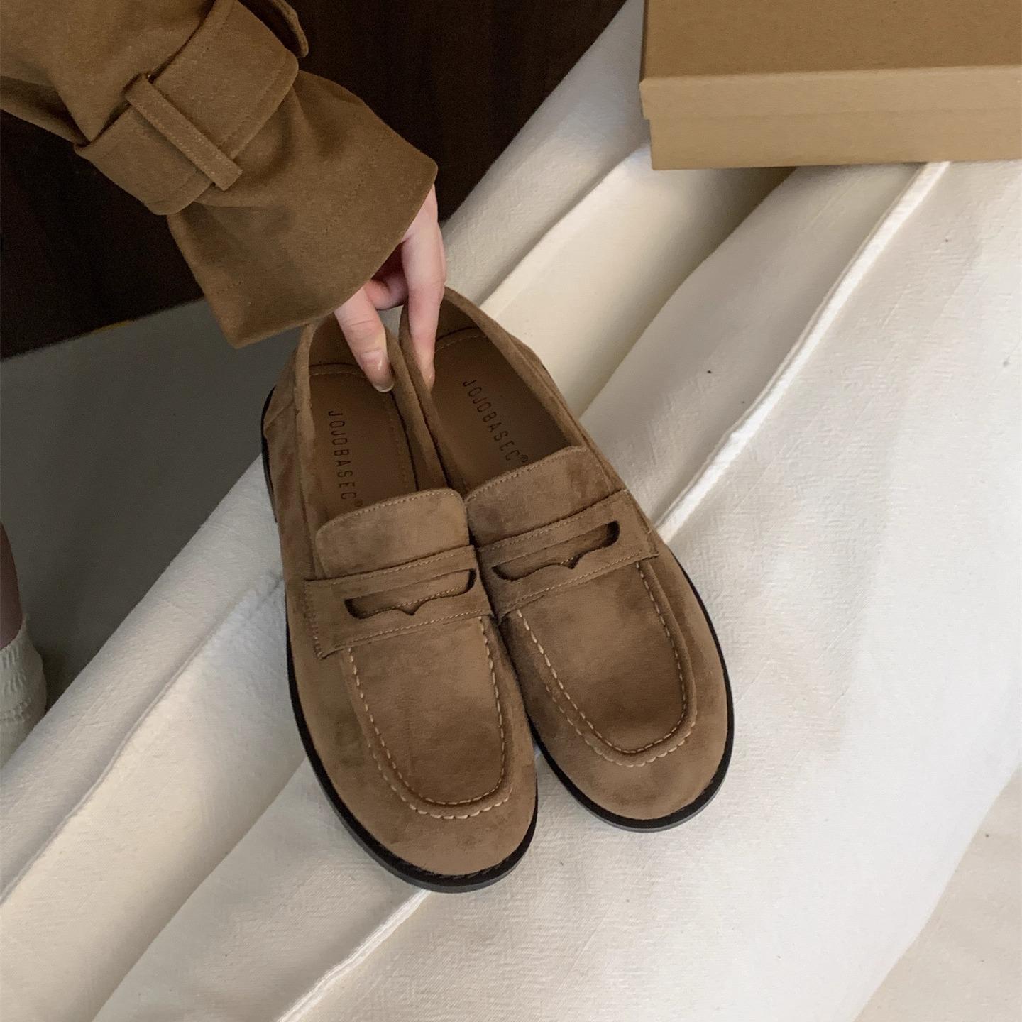 

Женские лоферы на плоской подошве, в британском стиле, черные, для通勤, ретро, одинарные туфли, универсальные, повседневные, на низком каблуке, с одним ремешком, маленькие кожаные туфли 40