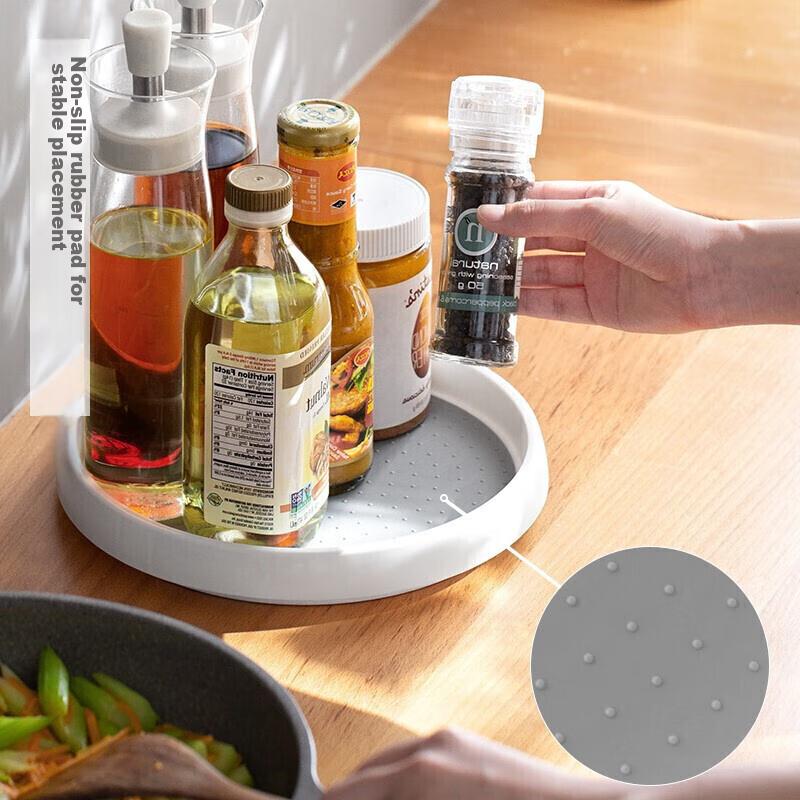 Lanjiaoluo Rotating Spice Rack, Kitchen Storage Shelf, Seasoning Tray, Multifunctional Organizer, Rotatable Small Tray