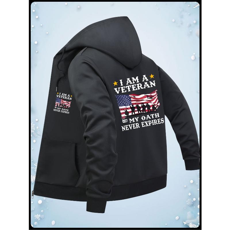 Warm Hooded Coat for Men Drawstring Hood Thickened Lining Warm Fall Winter Streetwear XXL чёрный