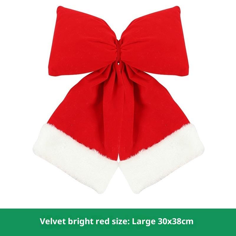 Christmas Solid Color Plush Bow Pendant Creative Festival Home Background Decoration Ornaments Party Atmosphere Supplies