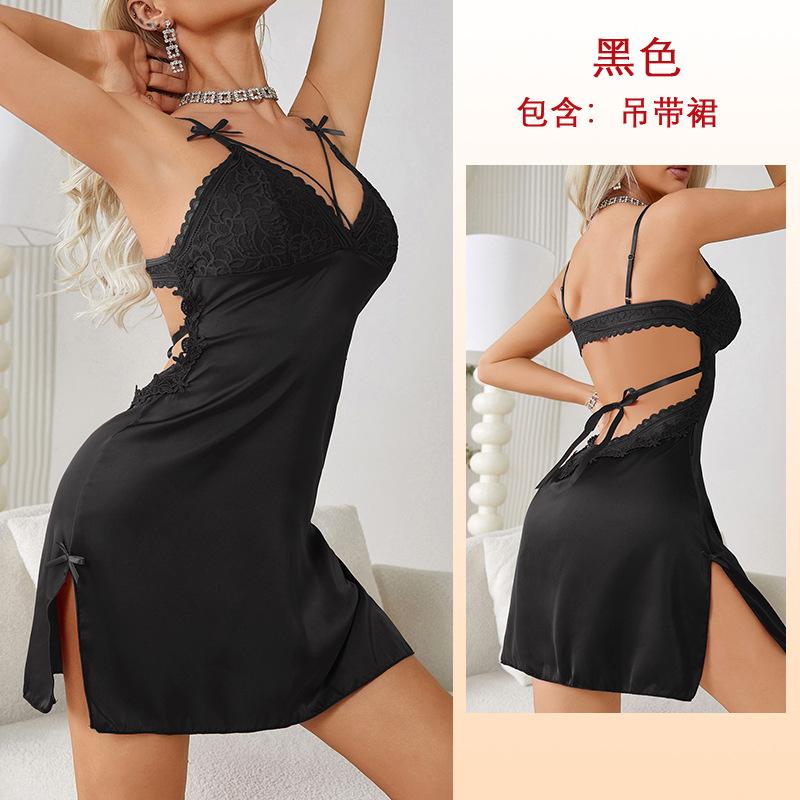 

Сексуальная атласная пижама с кружевной вышивкой, пижама на подтяжках, женская одежда L