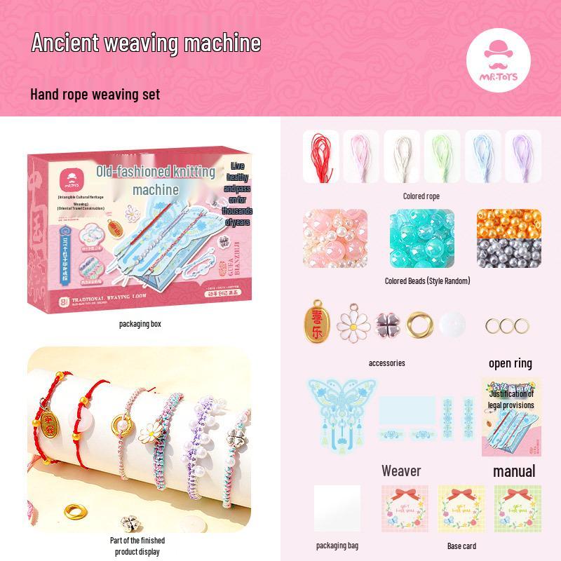 

Mr. Toy s Handmade DIY Bracelet Kit: Traditional Weaving & Beading for Children