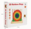 Rainbow Stackable Wooden Geometric Shapes - Baby Educational Toy Rings