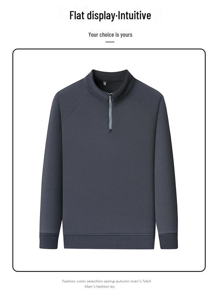 Men's Stylish Wool Cashmere Zipper Hoodie - Double-Sided Thermal Fabric for Autumn and Winter.
