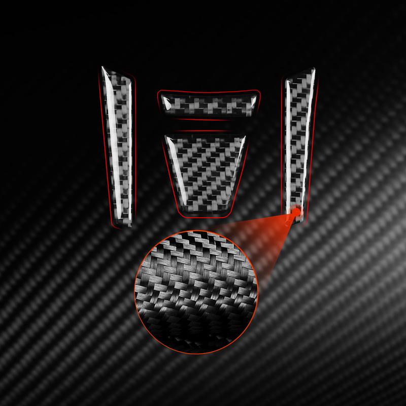 For SEAT Leon MK2 1P Cupra FR 2005—2012 Steering Wheel Chin Button Panel / 3K Carbon Fiber+ Resin / 3mm Anti-Scratch