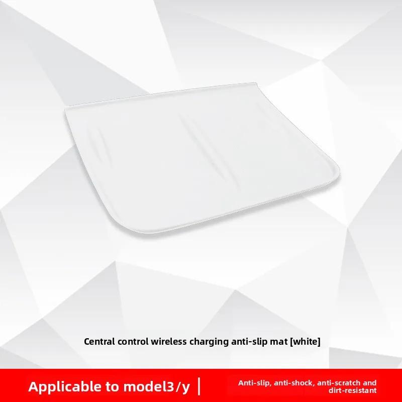 Autocollant de Voiture Pour Tesla Model 3 Y Juniper Highland 2023-2025 Rafraîchi Chargeur Sans Fil Pad en Silicone Console Centrale de Voiture Pad Antidérapant Voiture