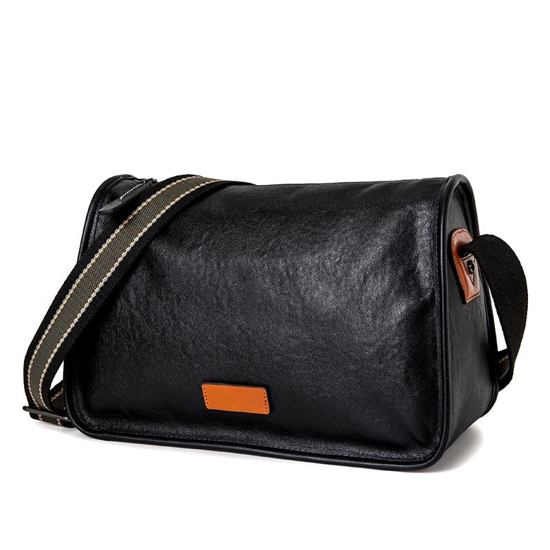 

Прямая трансляция Douyin мужская плечевая сумка из ретро коровьей кожи первого слоя многофункциональная кожаная сумка-мессенджер большой вместимости мужская чёрный