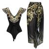 Spot 1011 European and American Black Gold One-piece Swimsuit Women's Vacation Bikini Sports Style