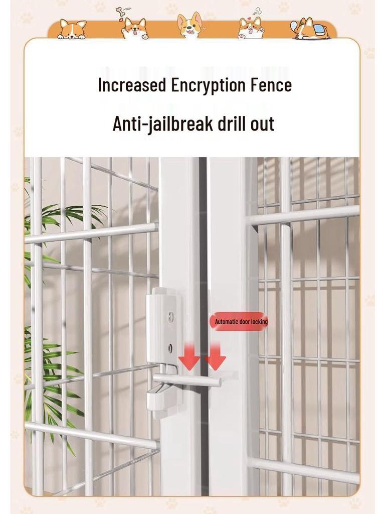 Adjustable Indoor Pet Fence with Gate for Medium and Large Dogs - One Bedroom One Living Room Setup