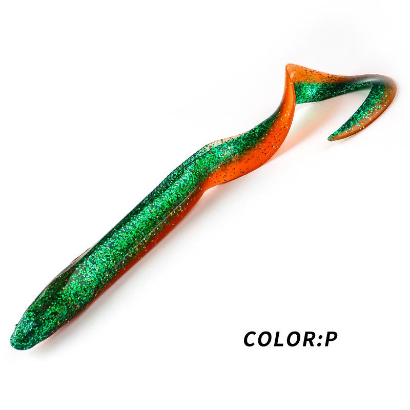 BEARKING Soft Bait Eel Lure with Lead Head Hook, 15cm/20cm for Long Cast Sea Fishing (L45L46)