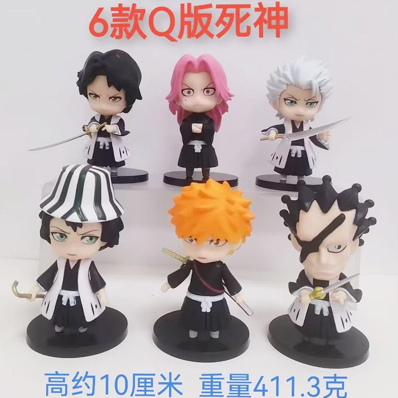 10cm 6pcs BLEACH Kurosaki Ichigo Hitsugaya Toushirou Gotei 13 Action Figure Toys Collection Christmas Gift