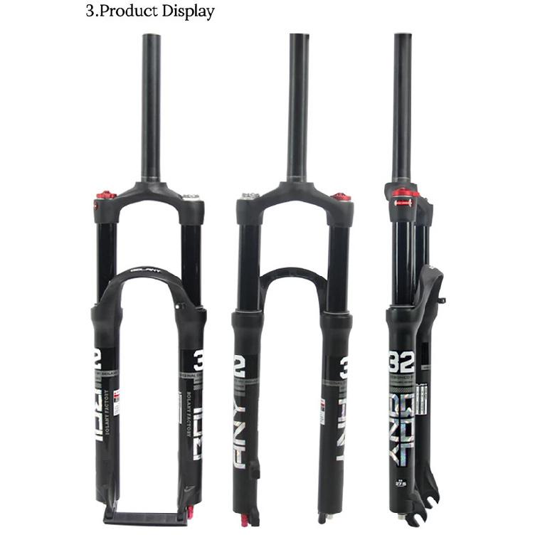Bolany Mountain Bike Fork Suspension Double Airbag, Red Bike Front Straight Tube, Shock Absorber, Magnesium Alloy, Bike Accessor
