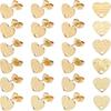 24Pcs 6 Style Heart Shape PVD Vacuum Plating 304 Stainless Steel Stud Earring Findings, with Ear Nuts/Earring Backs and Hole, Golden, 4pcs/style
