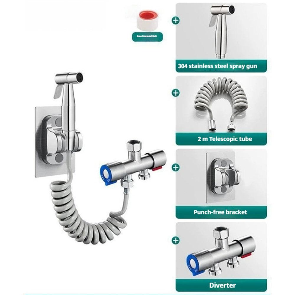 Handheld 304 Stainless Steel Toilet Companion Set Toilet Flushing Boosting Spray Head Toilet Women's Washers Accessories