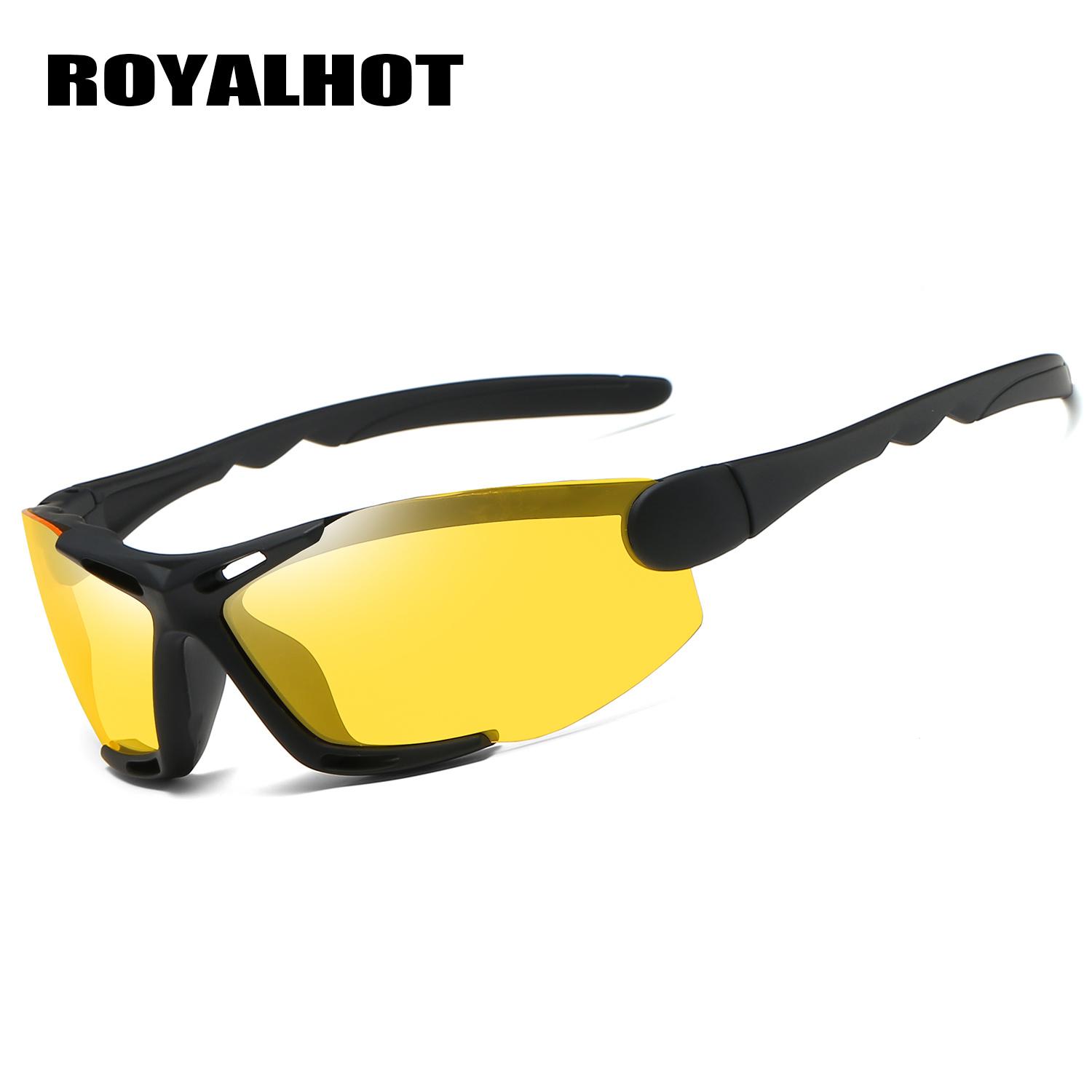 

RoyalHot унисекс поляризационные эластичные спортивные солнцезащитные очки винтажные солнцезащитные очки ретро очки оттенки, UV400 жёлтый