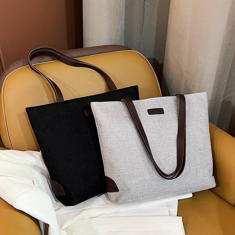 Autumn new large-capacity cotton and linen handbags popular versatile shoulder bags casual women's bags commuter bags