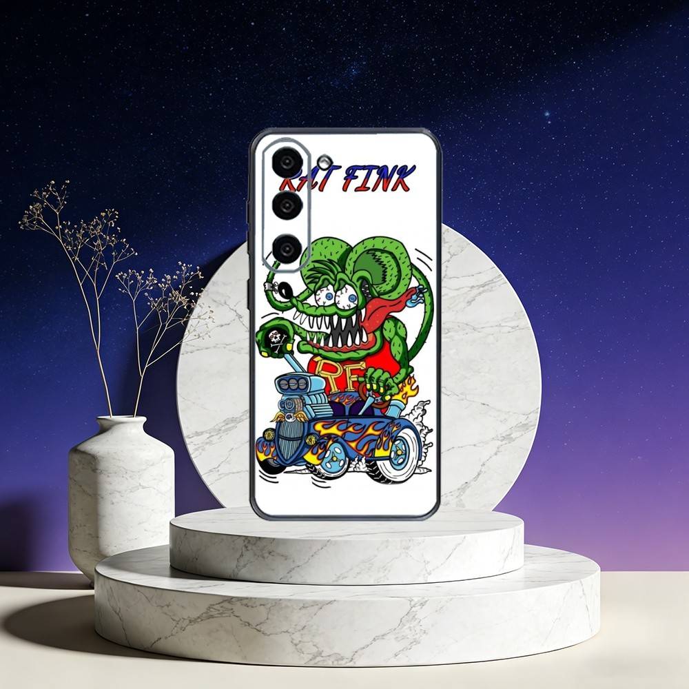 R-Rat F-Fink Art Design Phone Case For Samsung Galaxy A73,A72,A71,A70,A53,A52,A51,Others Soft Black Cover