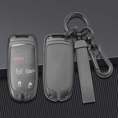 Zinc Alloy Car Key Case Cover For Fiat Jeep For Dodge Ram 1500 Journey Charger Dart Challenger Durango Holder Shell Accessories
