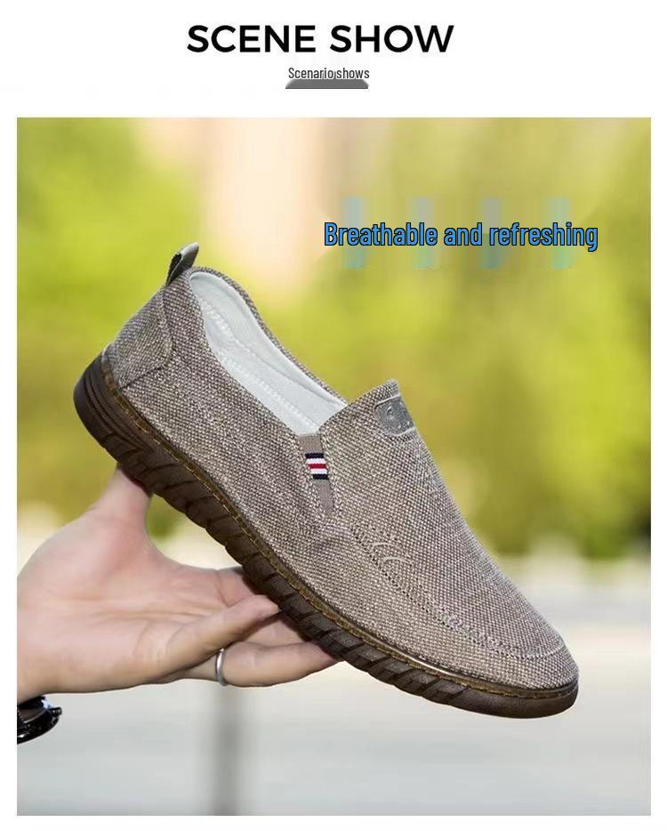 Men's Non-slip Breathable Canvas Shoes - Soft Beef Tendon Sole, Wear-resistant, Deodorant, Perfect for Driving and Work