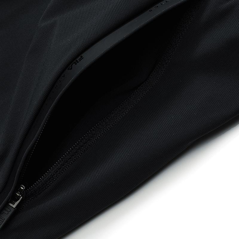 FILA Solid Color Logo Knit Jogger Pants Men bottoms Black A11M221607FBK