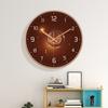 Luxury Brown Wall Clock Silent Minimalist Starlight 2D Dial Easy-to-Read Numeral Clock for Modern Living Room Bedroom Home Decor