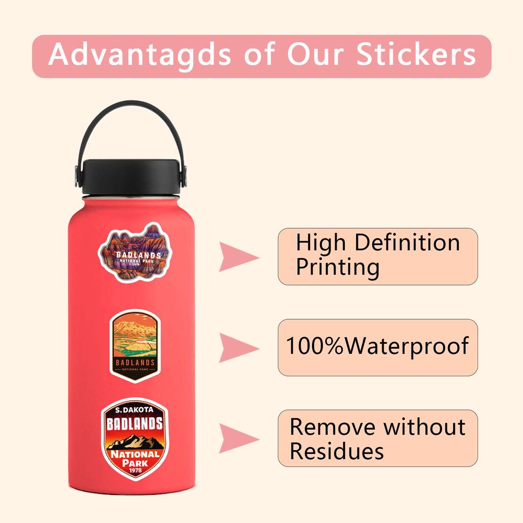 55 Badlands National Park Graffiti Stickers Decorative Scooter Waterproof Stickers