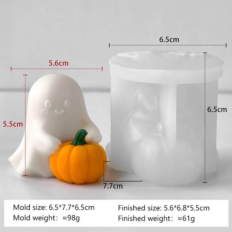 DIY Halloween Candle Pumpkin Ghost Silicone Mold Handmade Aroma Plaster Resin Ornaments Molds Halloween Candles Making