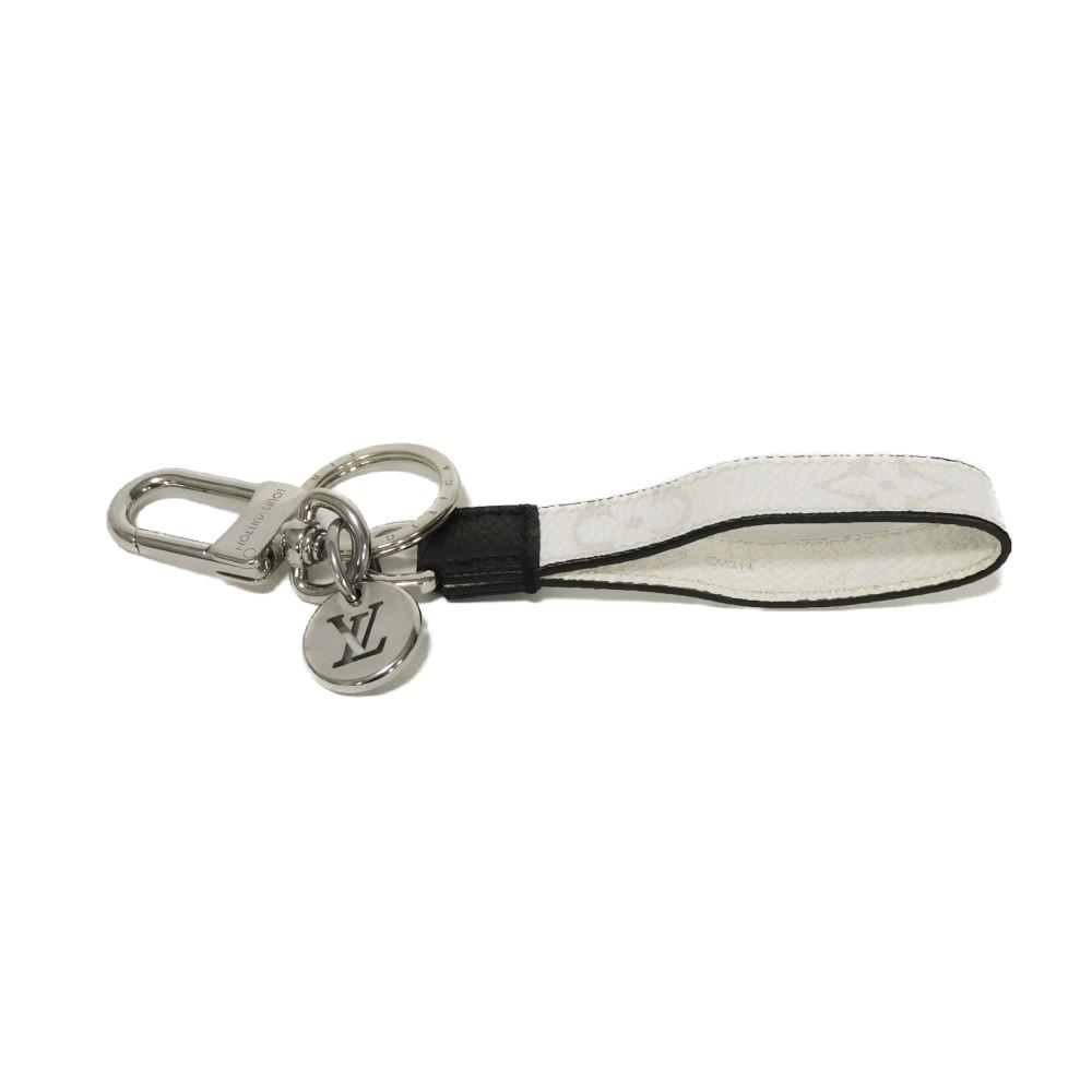 Used 12564 Porte Cle Dragone M82379 7950 Current LV logo key ring bag charm Monogram Eclipse White Men's from Japan