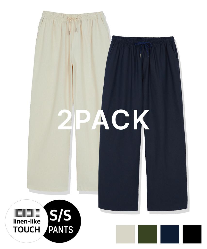 SUARE Linen-Like Semi-Wide Elastic Waist Pants - 10 Colors (Type B)