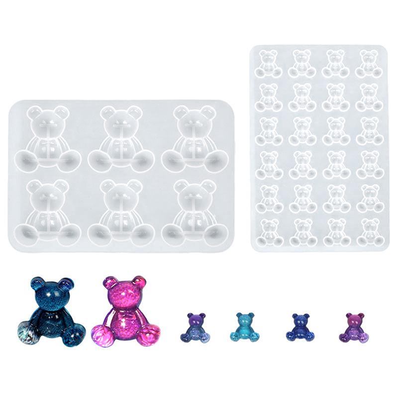 Diy  Epoxy Resin Mold Bear Earring Brooch Hairpin Bear Silicone Mold