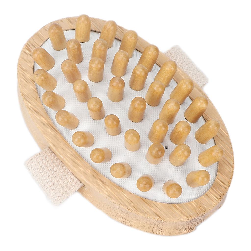 Gentle Massage Brush Portable Bamboo Spa Bath Massage Brush Body Scrubber Brush