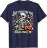 Just Waiting for Halloween Skeleton Costume Party Fun Unisex T-Shirt