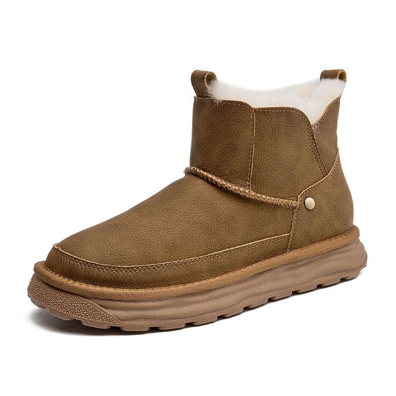 

Men s Warm Snow Ankel Boots Wool Anti-slip Sole Chunky Shoes Winter Fleece Man Plus Size 39-45 39 верблюд