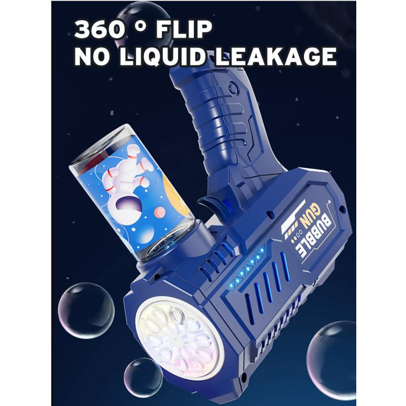 10 Hole Handheld Light Bubble Machine Fully Automatic Electric Bubble Gun Children's Toys Without Battery and Bubble Water