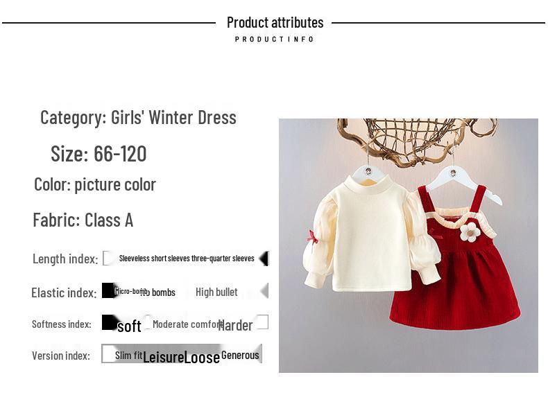 Baby Girls' Winter Fleece Dress Set, 1-3 Years, Two-Piece