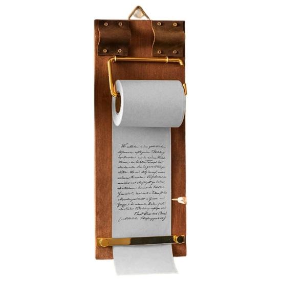 

Vintage Scroll Pad with Wooden Roller Tear-Off Memo Paper Dispenser Reusable Hanging Note Board for Home Office D