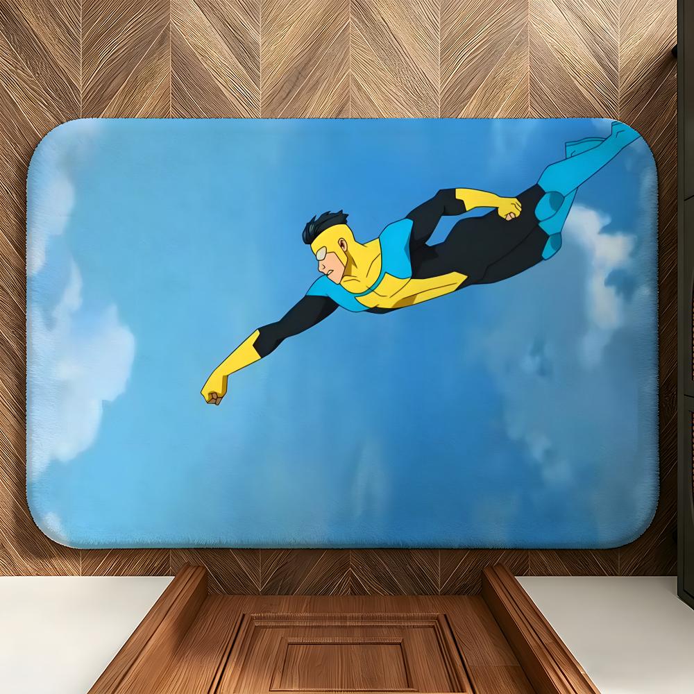 Animation I-Invincible H-Hero Floor Mat Soft Flannel Floor Mat Suitable for Entryways, Living Rooms, Bedrooms, and Bathrooms