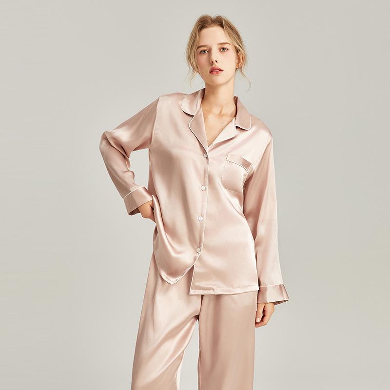Shanmuer Women's Mulberry Silk Pajama Set - Two-Piece, Wearable Outdoors, Spring/Autumn