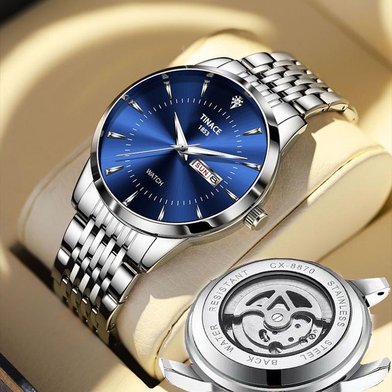 English Dual Calendar Automatic Non-mechanical Watch Men's Glow-in-the-dark Waterproof Business Casual Watch