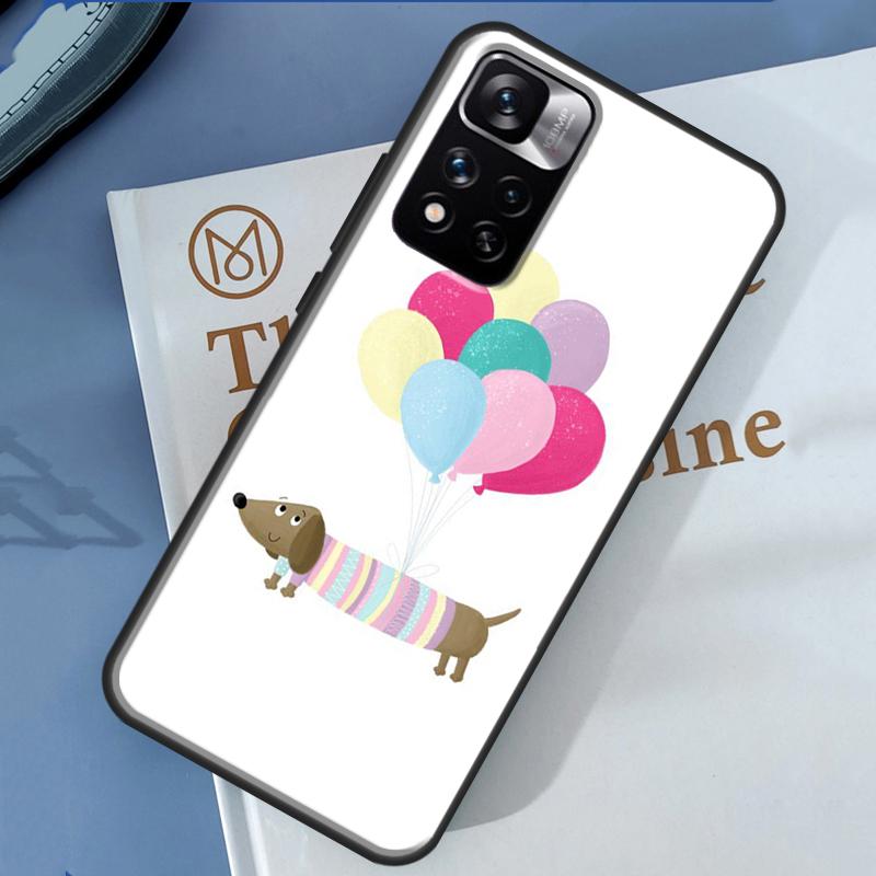 Cartoon Dachshund Sausage Dog Case For Xiaomi Redmi Note 14 13 11 9 10 12 Pro 9S 10S 11S 12S Redmi 10C 12C 13C 14C Cover