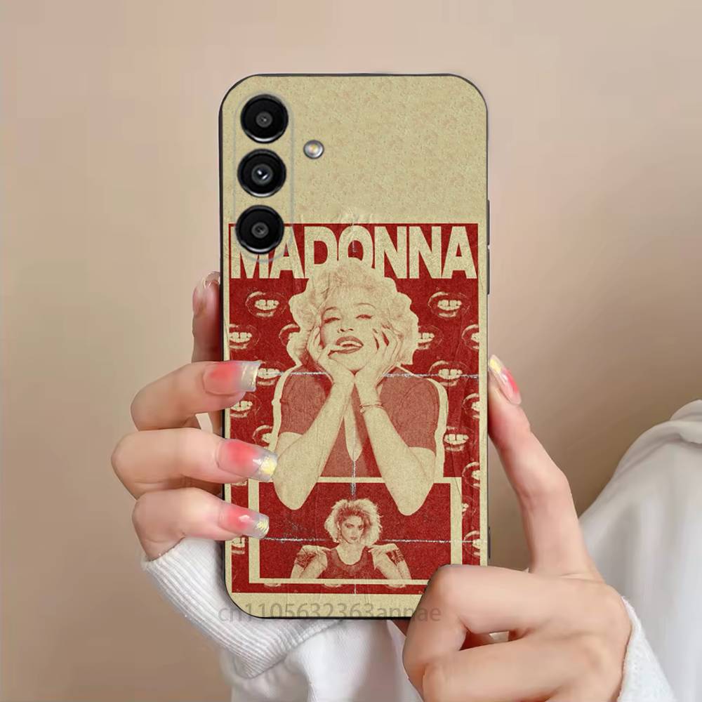 

M-Madonna-S 80s Phone Case For Samsung S25,24,23,22,21,S20,Ultra,Plus,FE Black Soft Cover SamsungS21plus