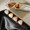 Maillard Amber Triangular Stud Earrings, 18K Gold Plated Cabochon Resin Earrings, Premium Titanium Steel Ear Jewelry