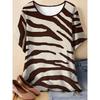 Fashion Women's Crew Neck Short Sleeve 3D Casual Color Printing Casual Short Sleeve Crew Neck T-Shirt